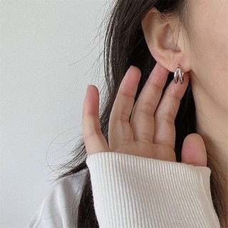 Khuyên Tai Dạng Vòng Đôi Siêu Mỏng Đơn Giản Thời Trang Dự Tiệc Cưới Cho Nam Và Nữ