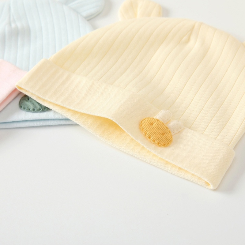 Dasbsug Mũ bệnh viện sơ sinh Preemie Bé trai Bé gái Beanie Cotton Gấu Tai Trẻ sơ sinh Mũ cho bé