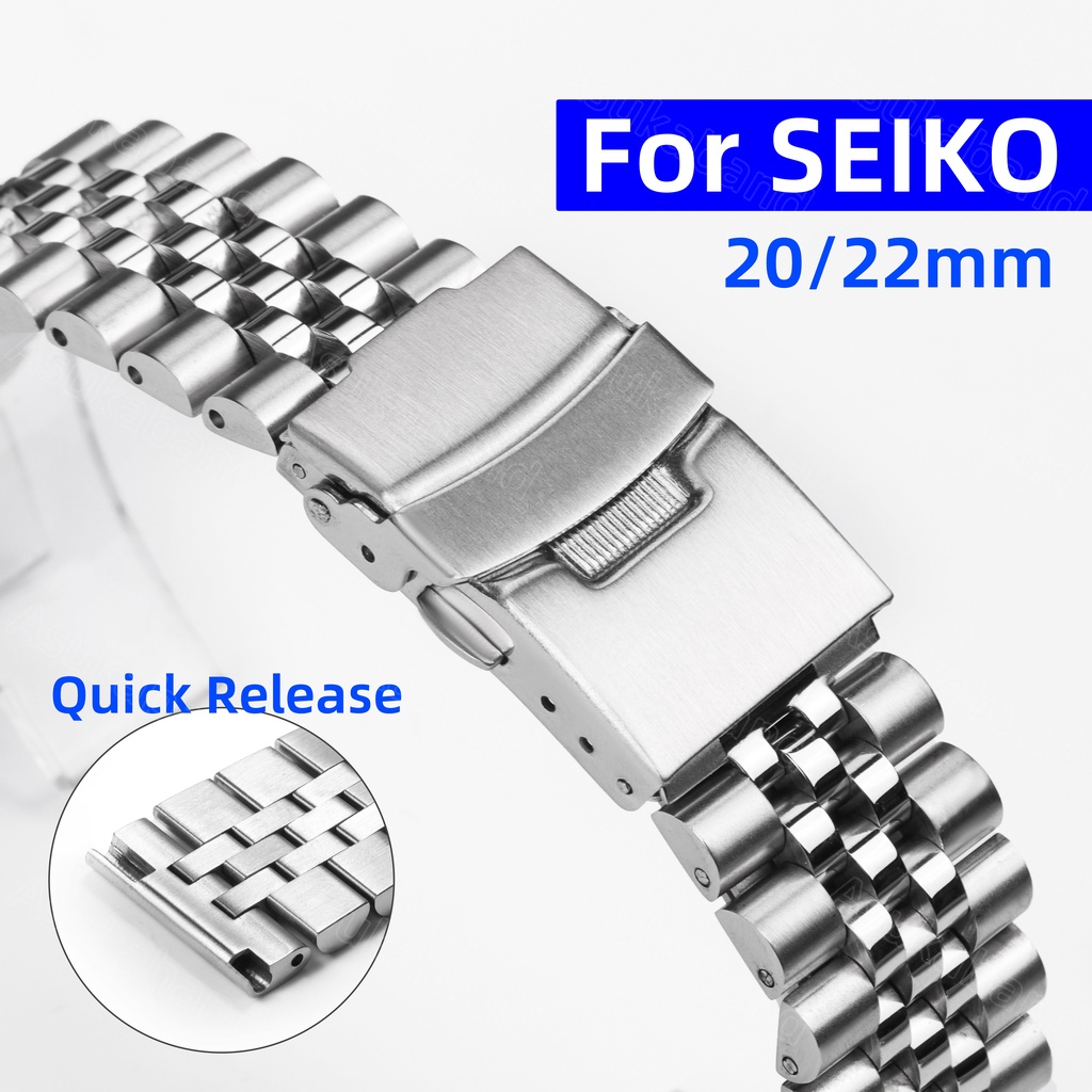 Dây Đeo Đồng Hồ Bằng Thép Không Gỉ 18mm 19mm 20mm 21mm 22mm 24mm Cho Seiko SKX009 SKX007