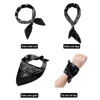 Khăn Vuông Bandana Đa Năng, Khăn Turban Phối Họa Tiết Cho Nam Nữ Hamin