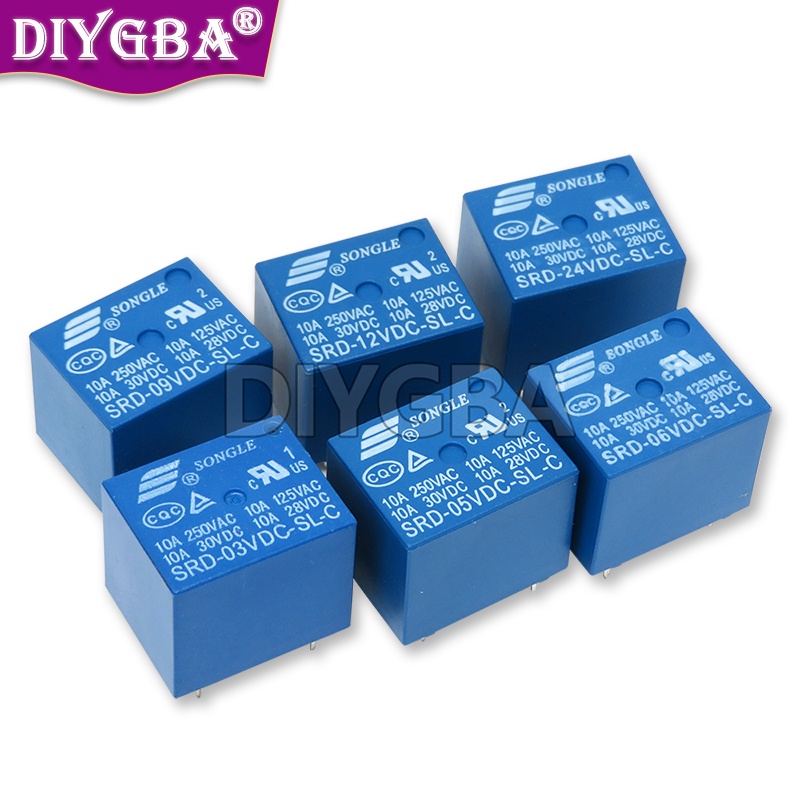 Set 2 Rơ Le SRD-03 5Pins 05 09 06 24 12VDC-SL-C 3V 5V 9V 6V 24V 12V SRD ...