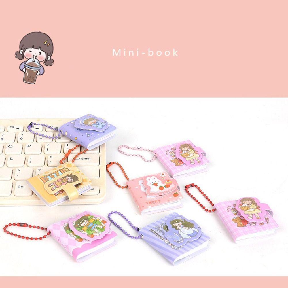 DELMER Pocket Notepad, Mini có móc khóa Smalll Mini Notebook, DIY Thêu Sò Viết Pad Thực Vật Hoạt Hình Văn Phòng Phẩm