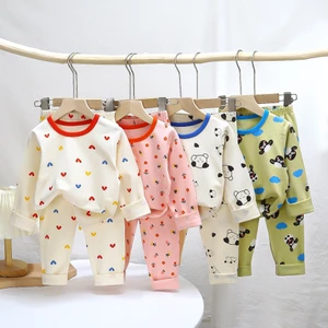Bộ Đồ Ngủ Trẻ Em 90-160 Size Quần Áo Gia Đình Bé Trai Lycra Bộ Đồ Lót Xuân Thu Bé Gái Quần Áo Mùa Thu Không Xương Quần Áo Trẻ Em HS0J