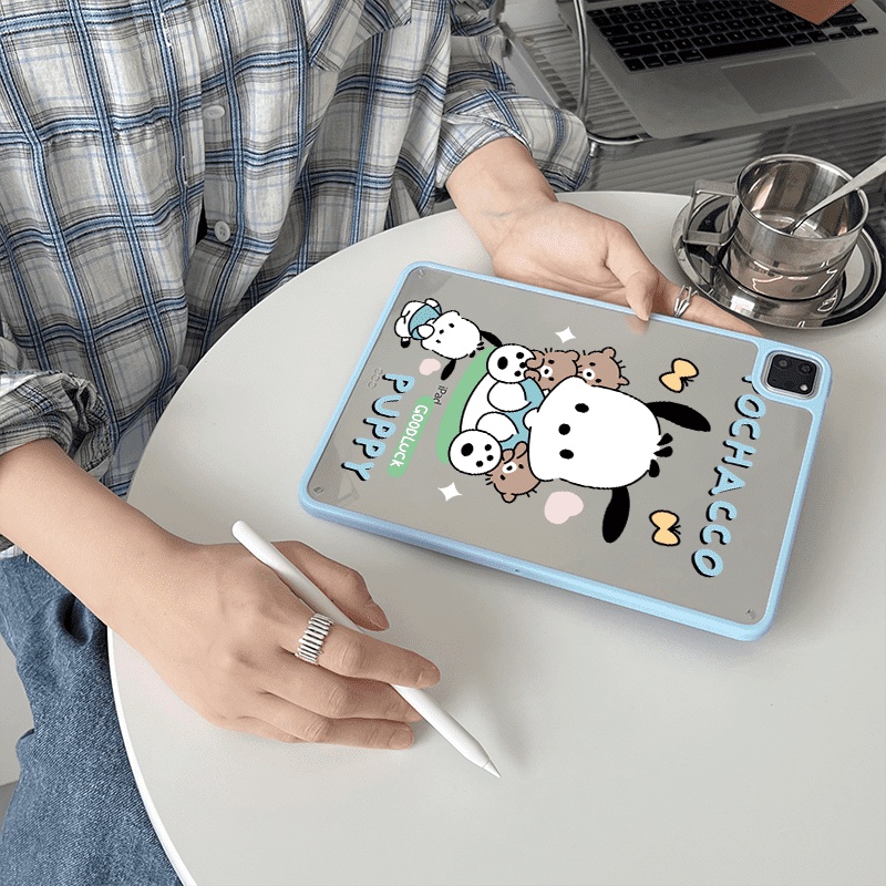 Vỏ nhựa Acrylic cứng Puppy và Pochacco họa tiết Vỏ tương thích với IPad 7 8 9 10th Air3 Air4 Air5 10.9 "Pro10.5 10.2" Pro11 Air11 A16 2025
