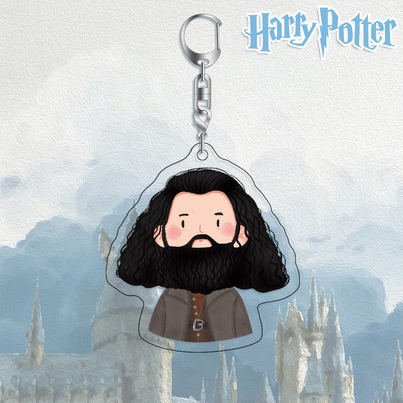 Móc khóa Harry Potter acrylic hình bảng các nhân vật trong hai mặt HD trang trí vật dụng