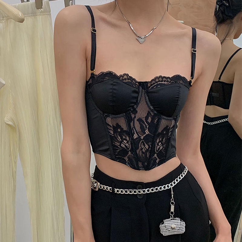 Áo Bra Corset Lụa Cao Cấp Gọng Mềm Mút Mỏng Móc Cài Sau Sang Chảnh