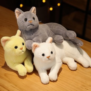 Mèo Nhồi Bông 32cm Mềm Mại Màu Trơn Dễ Thương Dùng Làm Quà Tặng Cho Bé