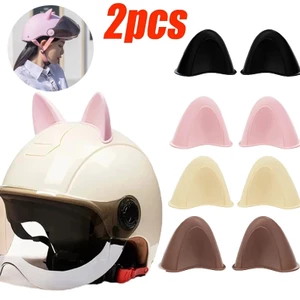 Bộ 2 Miếng Dán Trang Trí Mũ Bảo Hiểm Hình Tai Mèo 3D Nhiều Màu Dễ Thương DIY