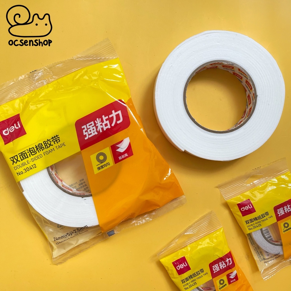 Băng dính xốp 2 mặt Deli