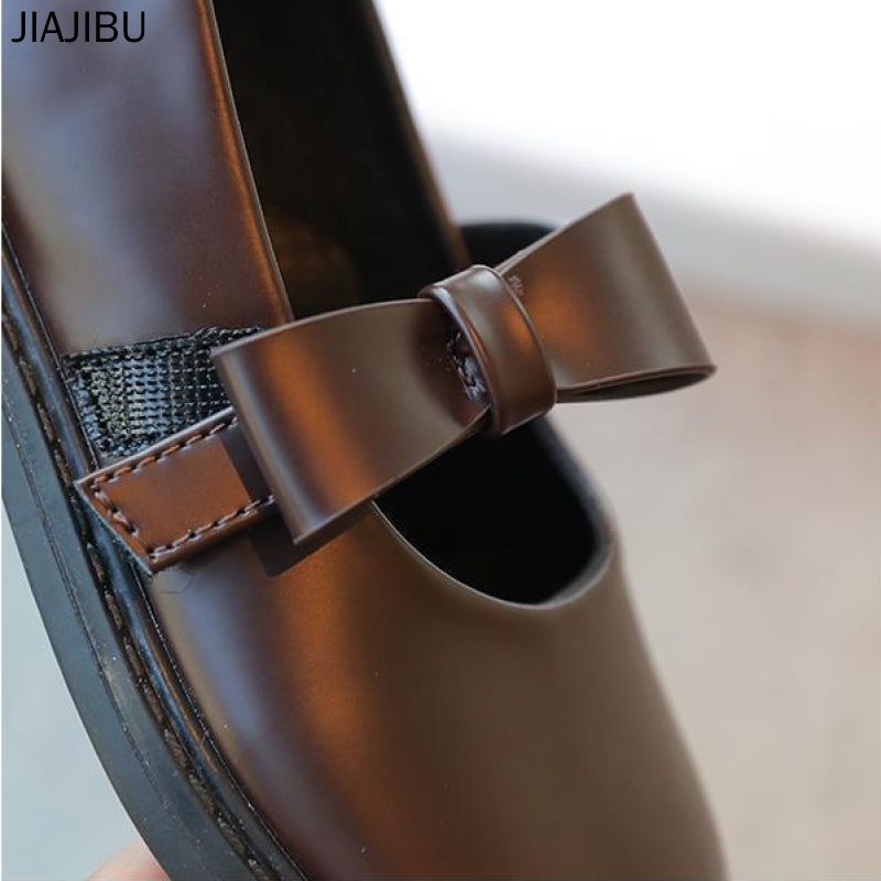 Children's Doll Shoes Cute Girl's Peas Shoes Giày Công Chúa Dễ Thương Cho Bé Gái Giày Mũi Tròn Chống Trượt Cho Bé Giày đồng Phục Học Sinh Tiểu Học Giày Bệt Thời Trang Hàn Quốc Cho Bé Gái Giày Da Mũi Tròn Chống Va Chạm Giày Mary Jane Bé Gái