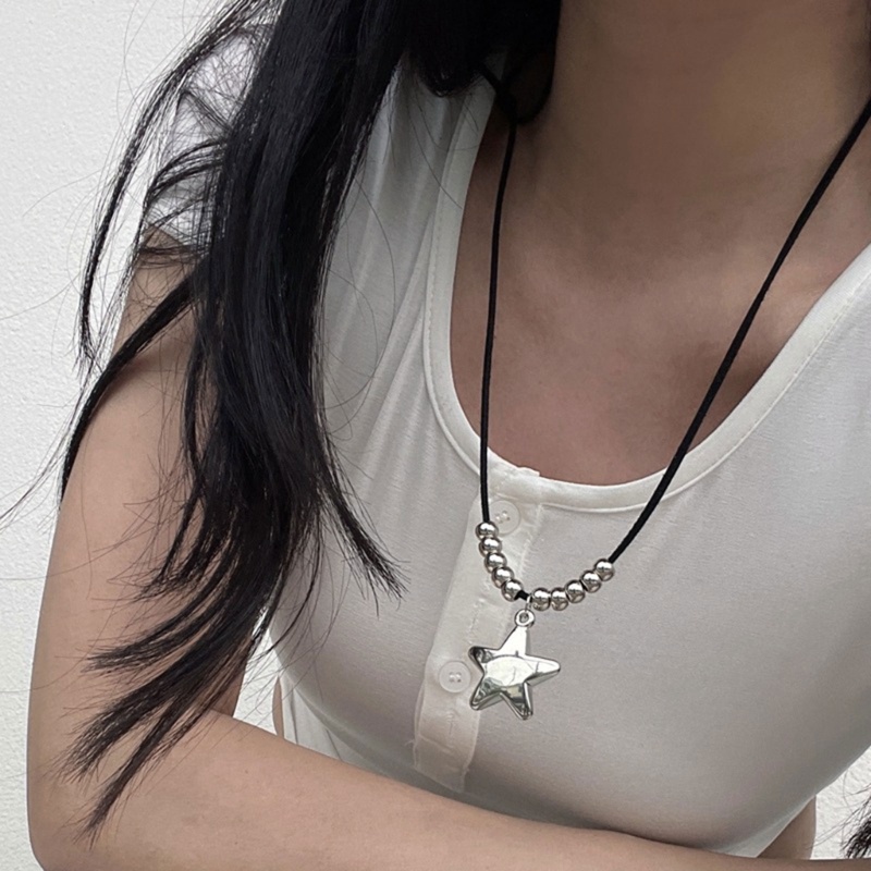 Vòng Cổ Choker Bằng Thép Titan Mặt Ngôi Sao Thời Trang Cho Nam Nữ Y2K
