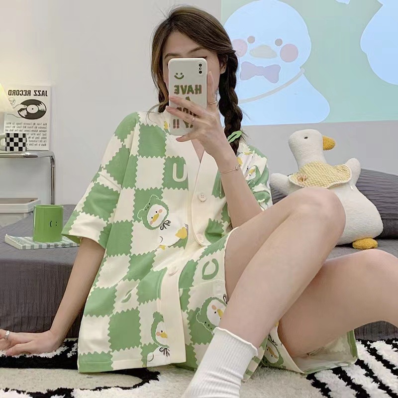 Bộ Đồ Ngủ Mỏng Mùa Hè Tay Ngắn Phong Cách Mới 2023 Cho Nữ [Lff0707]
