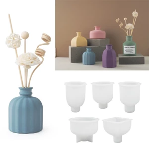 SA Thủ Công Làm Đa Diện Khuôn Silicon DIY 3D Đúc Handmade Bình Đất Sét Trang Trí Khuôn
