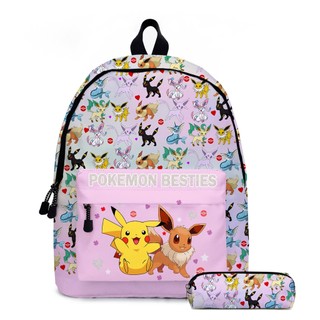 Bộ Ba Lô + Túi Đeo Vai + Ba Lô Hình pokemon pikachu Hoạt Hình Cho Học Sinh Tiểu Học