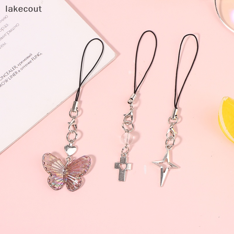 Lưới Thời Trang Ngôi Sao Chữ Thập Mặt Dây Điện Thoại Dây Cho Bé Gái Tối Giản Y2K Dây Đeo Điện Thoại Di Động Móc Khóa Trang Trí Linh cẩu