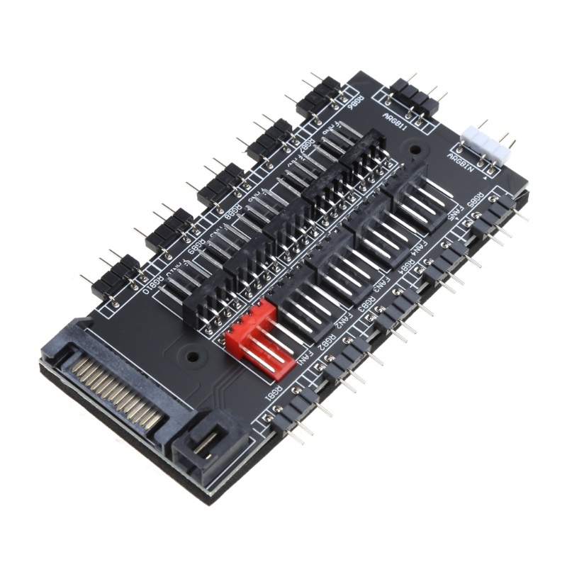 Hsv PWM FAN + ARGB LED Bộ điều khiển không dây Hub đồng bộ 2 trong 1 1 đến 10 Bộ chia 5V 3PIN