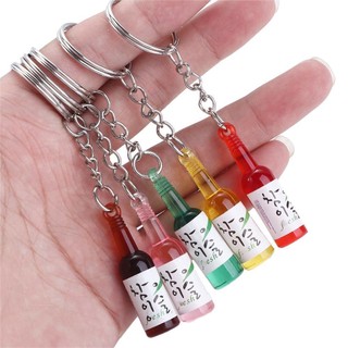JIMMYCHOOEC Soju Lon Móc Khóa Lưu Niệm Dễ Thương Soju Rượu Nhăn Túi Mặt Dây Chuyền Trang Trí ​Phụ kiện Quà tặng du lịch Mô phỏng Soju Lon Móc khóa