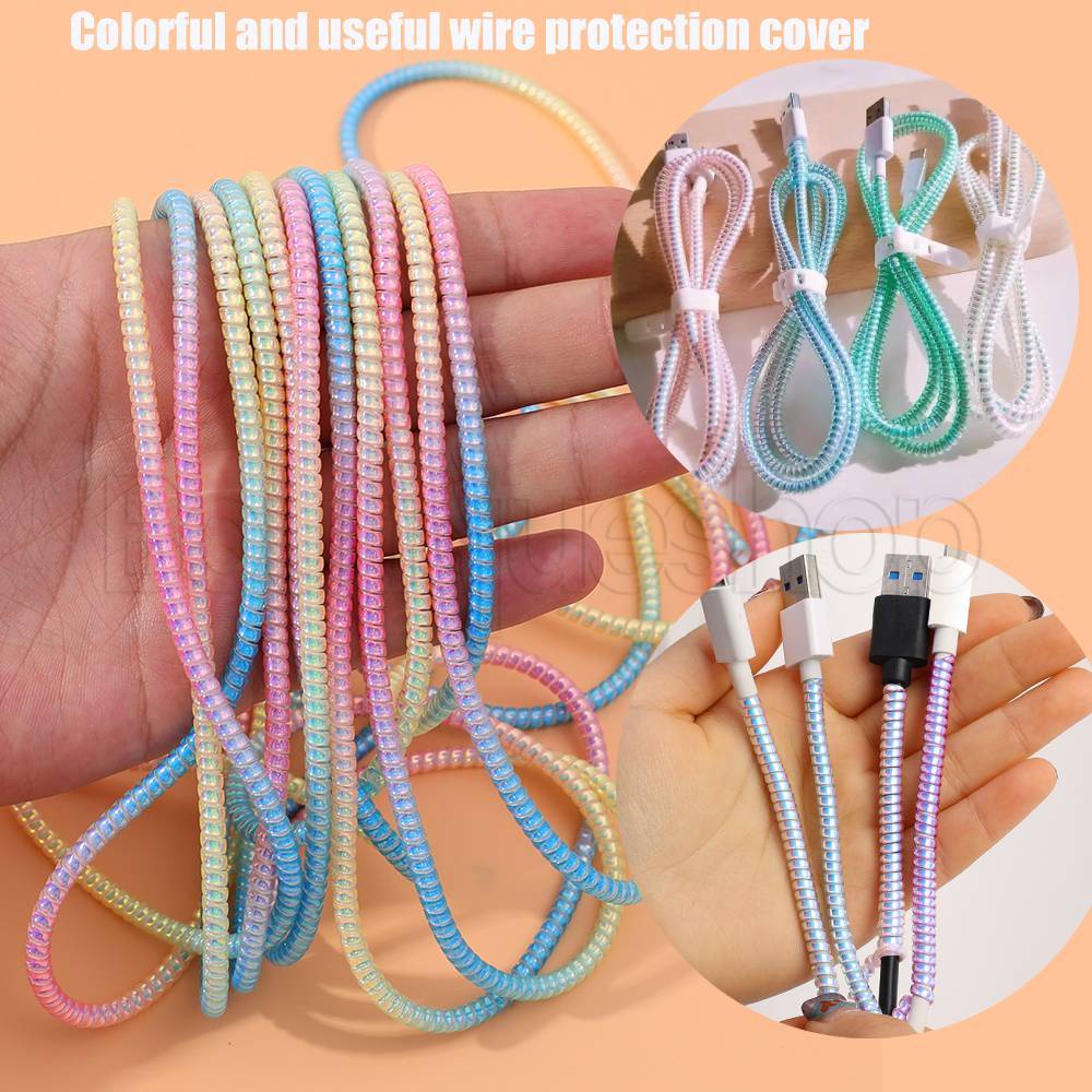 Bảo vệ dây dây bọc cáp winder organizer / bộ bảo vệ cáp xoắn ốc / đường sạc cáp tai nghe dây quấn xoắn ốc / bộ bảo vệ cáp đường truyền dữ liệu sạc usb 1,4m /