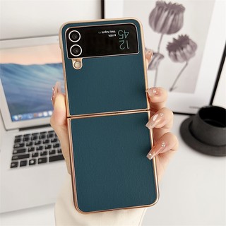 Bao da khung mỏng mạ điện bao da samsung galaxy z flip 5 z flip 4 z flip 5 ultra thin vỏ cứng pc