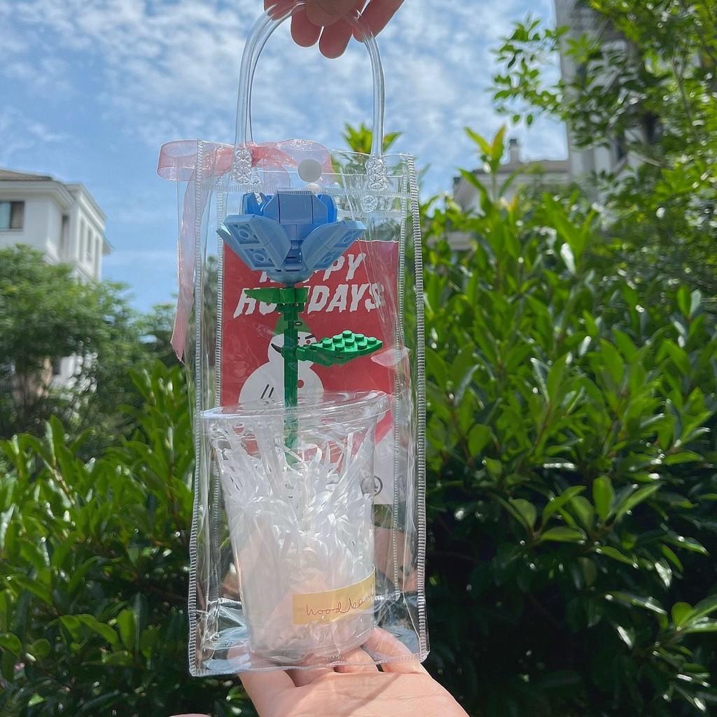 set 5 Túi trong suốt đựng bình giữ nhiệt  có tay cầm tiện lợi đựng đc nhiều loại bình