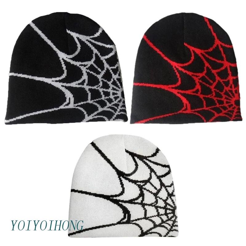 Mũ Beanie Y2K Y2K Đính Mạng Nhện