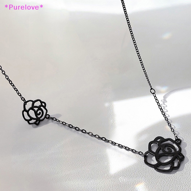 Vòng Cổ Choker Hoa Hồng Đen Phong Cách Gothic Hàn Quốc Thời Trang Mới