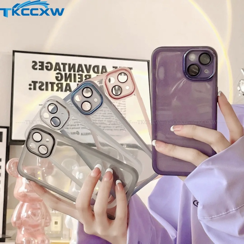 Ốp Điện Thoại Màu Kẹo Trong Suốt Có Nắp Lens Cho Redmi K60 K50 K40 K30 K20 Pro K40S