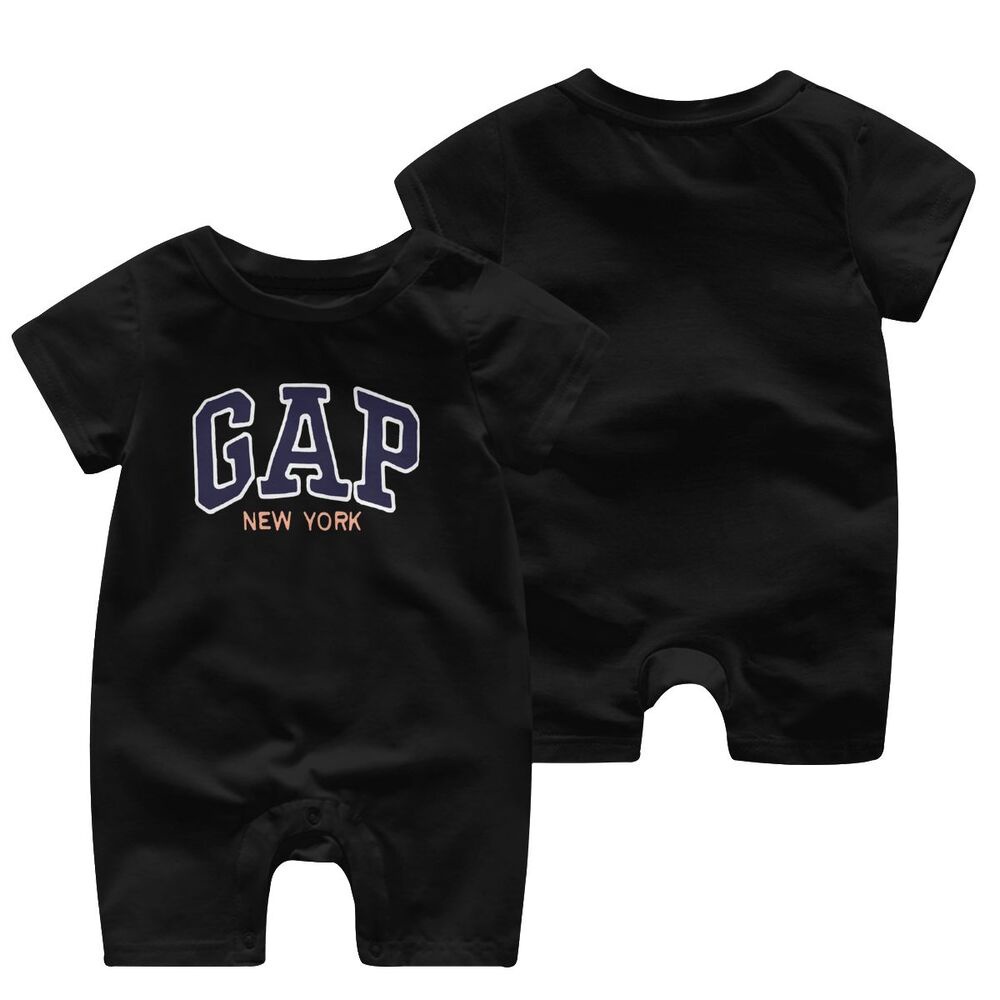 YANMEI Khoảng Cách Người Hâm Mộ Looser Thương Hiệu Quá Khổ Overruns Thể Thao Mặc Khoảng Cách Logo Bé Unisex Tập Đi Body Áo Liền Quần Tay Ngắn Mùa Hè Áo Liền Quần Bé Trai Bé Gái UCN6