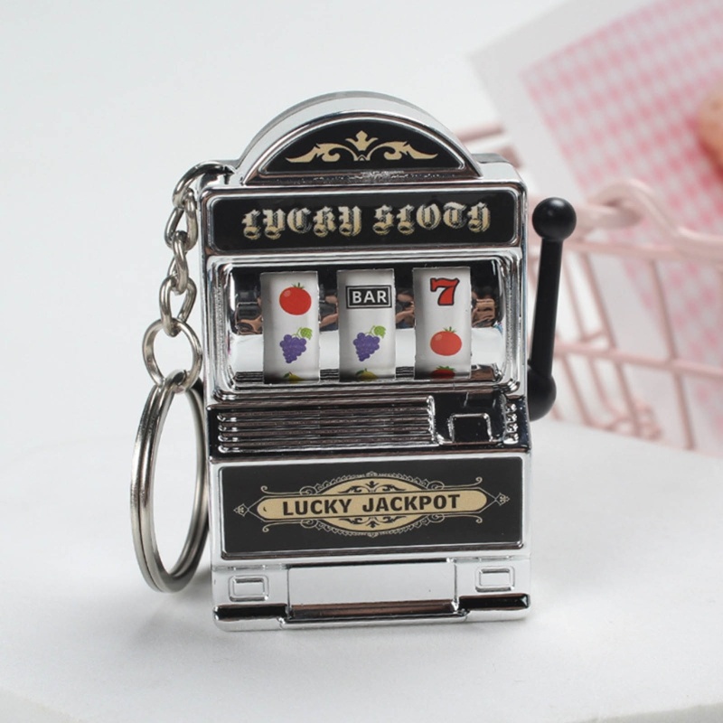 Ppy Khe Cắm Máy Móc Khóa Lucky Charm Jackpot Móc Khóa Mini Casino Mặt Dây Chuyền Túi Charm