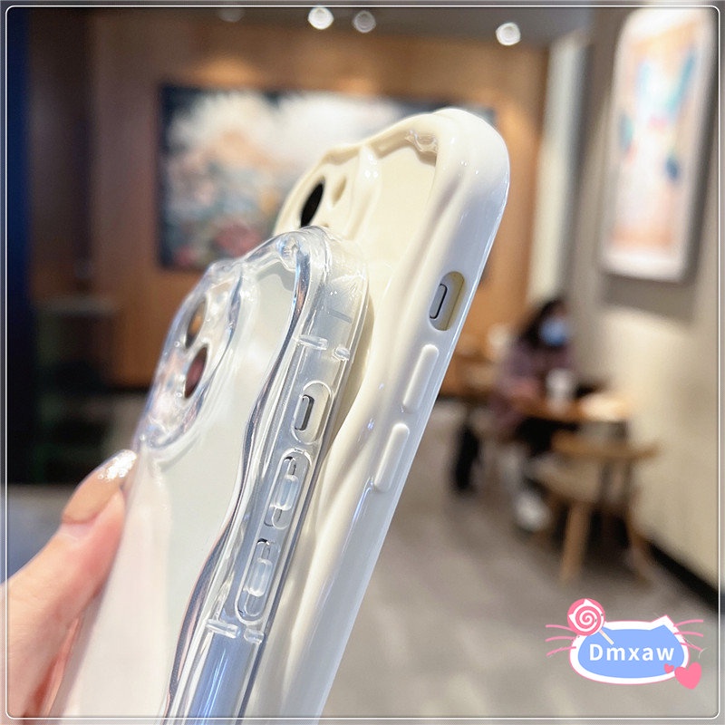Ốp Lưng Kem Sóng Dễ Thương Cho Samsung Galaxy S25 Ultra S25 + S24 FE A36 A16 A06 M55 M35 F15 M15 A54 5G Silicone TPU Sang Trọng Fundas Cover
