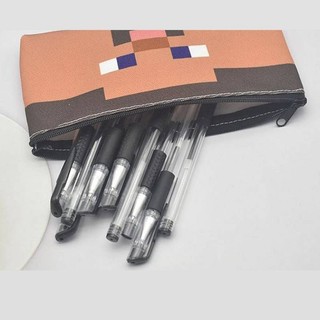 YT4 Minecraft Hộp Đựng Bút Hoạt Hình Túi Đựng Bút Sinh Viên Dây Kéo Vải Văn Phòng Phẩm Túi Trẻ Em Thay Đổi Lưu Trữ Cá Tính