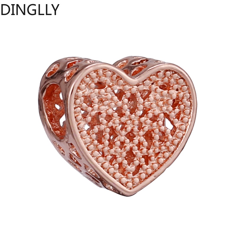 Vòng Tay Hạt Charm Hình Trái Tim / Ngôi Sao / Dấu Chân Màu Vàng Hồng Đính Đá Màu Sắc Thời Trang