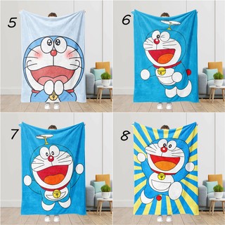 Chăn mềm mại flannel Doremon, ấm áp, dùng cho giường và điều hòa, ngủ văn phòng