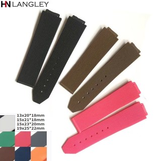 Dây Đeo Đồng Hồ Bằng Silicone Mềm Họa Tiết Kẻ Sọc 15 / 21mm 1523mm 19x25mm Cho Nữ