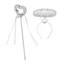 Flgo Feather Angel Halos Băng đô và Cây đũa phép thiên thần Halloween Trang phục hóa trang