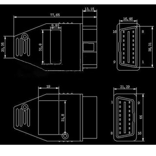 Bộ phận thay thế đầu nối MELEN OBD2 Phụ kiện ô tô Phụ kiện phích cắm nam OBD