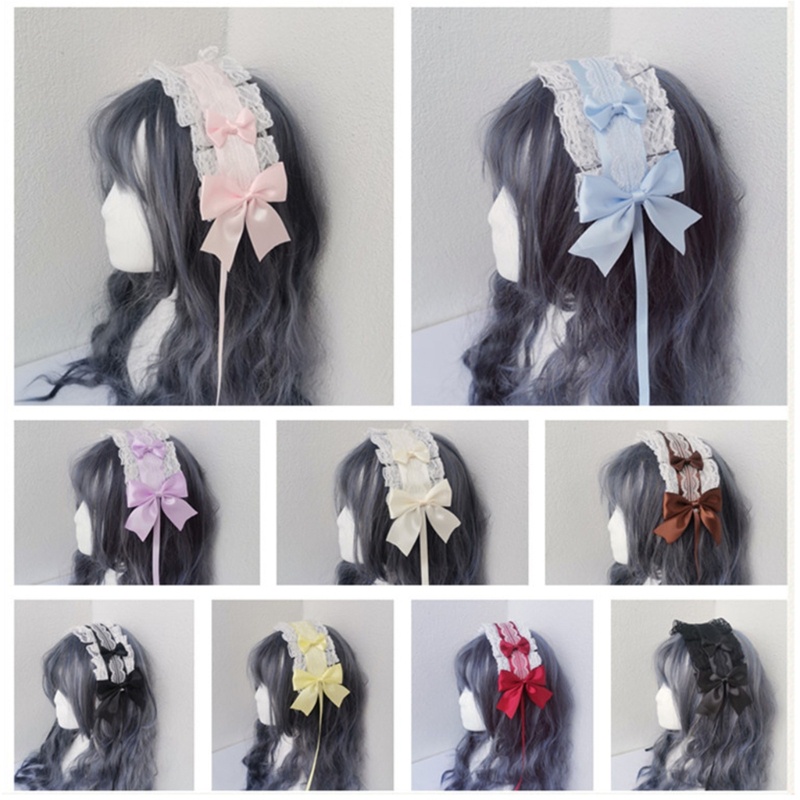 Cinna Rộng Ren Đầu Chống Trơn Trượt Nữ Đảng Băng Đô Quấn Tóc Cosplay Đảng Anime Mũ Đội Đầu