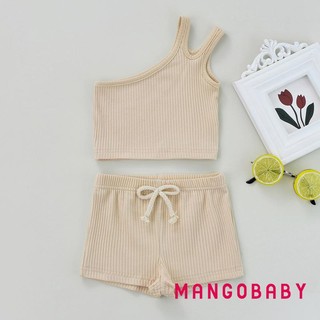 Mgg-2 Cái Trang phục bé gái, Bộ áo không tay trễ vai phong cách giải trí dành cho trẻ mới biết đi