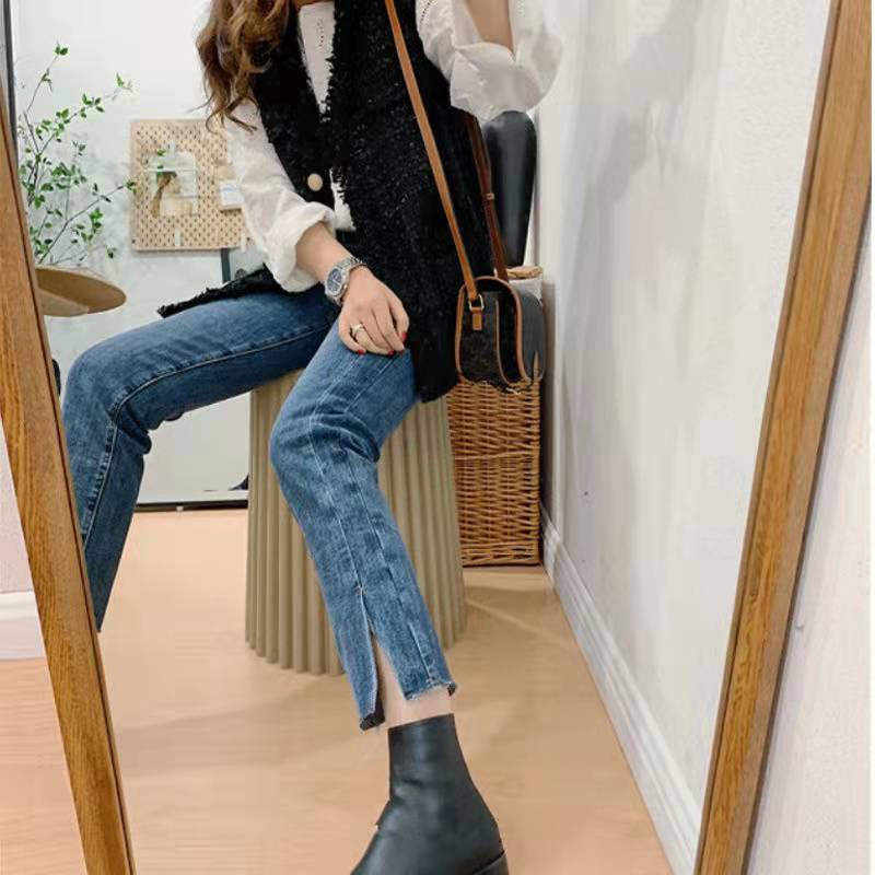 Áo Vest kiểu Pháp mới dành cho nữ không tay Tweed đa năng mới