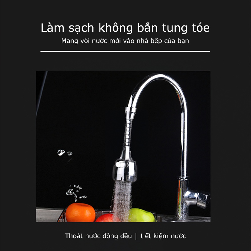 Vòi Inox Loại Dài 20cm Xoay 360 độ Rửa Chén Bát Dĩa Dùng Trong Gia đình