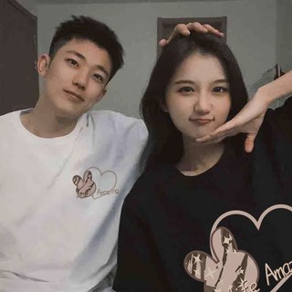 Áo Thun 100% Cotton Tay Ngắn Dáng Rộng In Họa Tiết Hoạt Hình Phong Cách Hàn Quốc Dành Cho Cặp Đôi