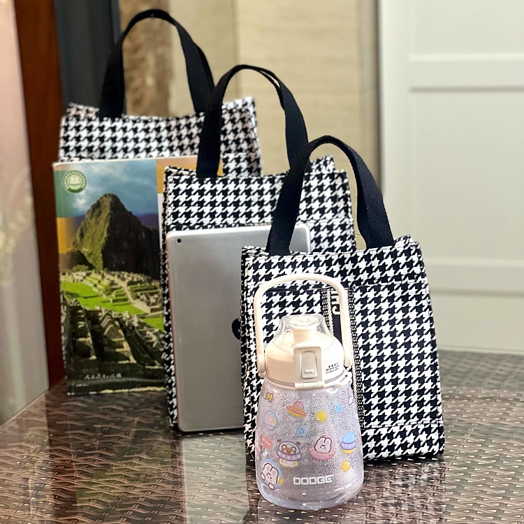 Túi bento canvas giữ nhiệt xinh xắn tiện dụng cho cơm trưa, túi vải dễ thương kèm gói cách nhiệt