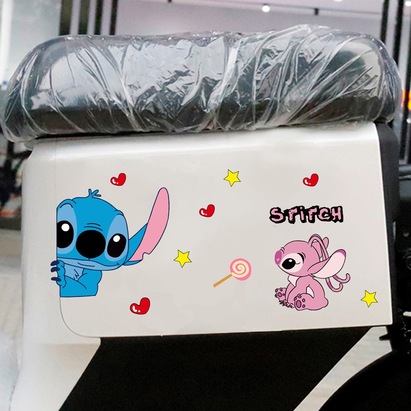 Miếng Dán Trang Trí Xe Máy Chống Trầy Xước Chống Thấm Nước Họa Tiết Hoạt Hình Stitch Dễ Thương