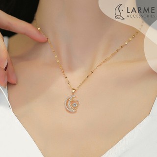 Vòng cổ mặt vầng trăng khuyết xinh xắn phong cách nhẹ nhàng trẻ trung Larme accessories -DC0139