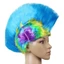 FUHUIOT Ngộ nghĩnh Cockscomb, Tóc Giả Mohawk Màu Lông Tơ, Người Hâm Mộ Chú Hề Disco Tự Nhiên Vô Hình Cầu Vồng Punk Tóc Giả Tiệc Halloween