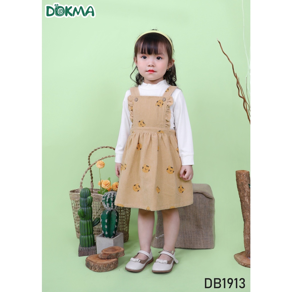 (8-13kg 6-36M) Set Yếm Váy Dokma Dáng Xoè Xinh Xắn Cho Bé Gái DB2443