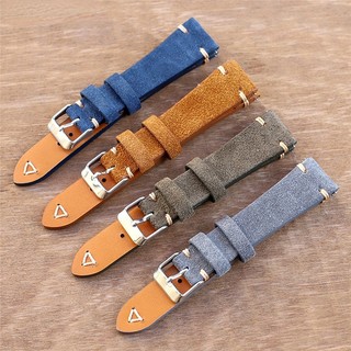 Dây Đeo Đồng Hồ Bằng Da Bò Thật 20mm 22mm Phong Cách Vintage