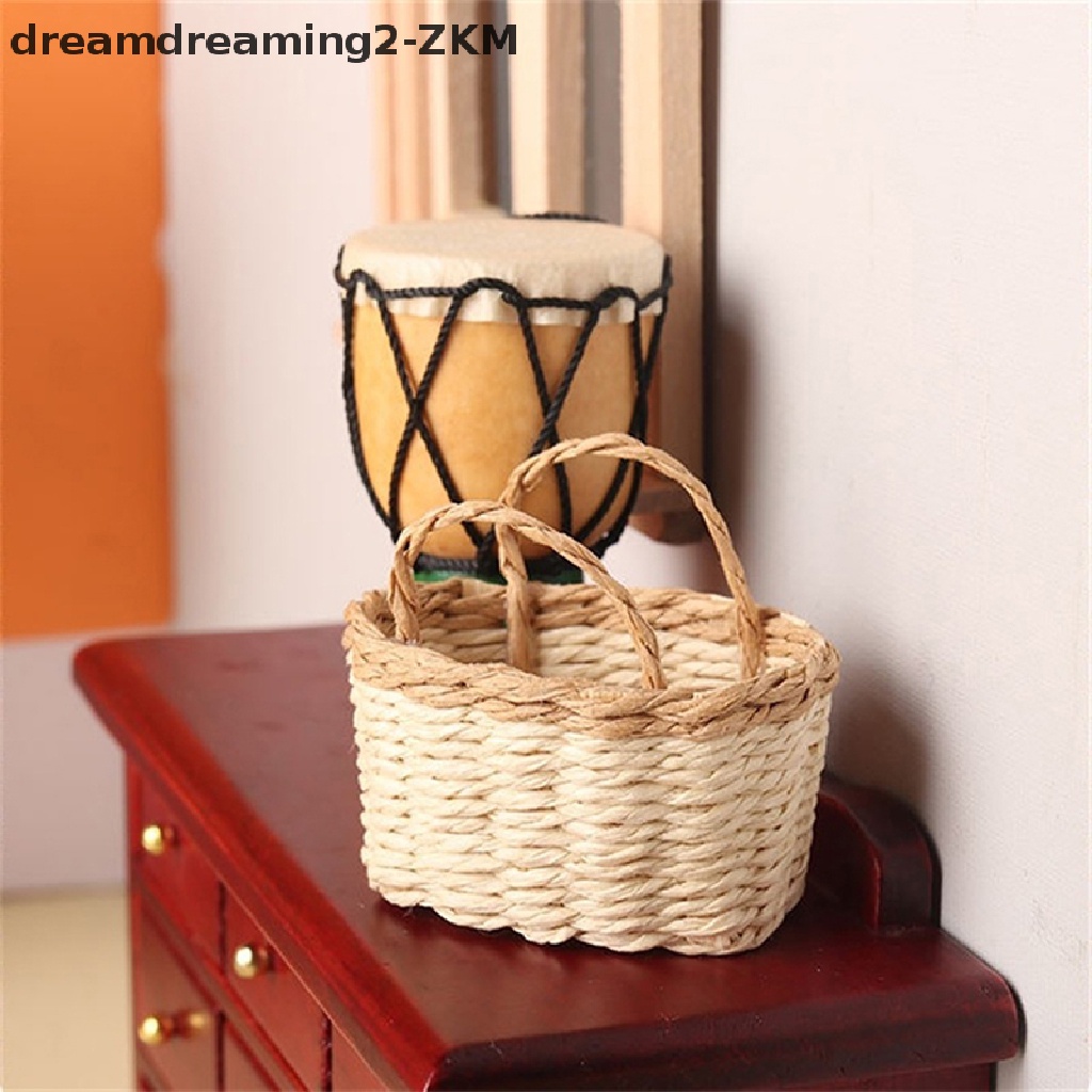 [dreamdreaming] 1: 12 Nhà búp bê Giỏ đựng đồ thu nhỏ Thực phẩm rau củ Khung dệt Mô hình nhà bếp Trang trí Phụ kiện nhà búp bê [zkm]