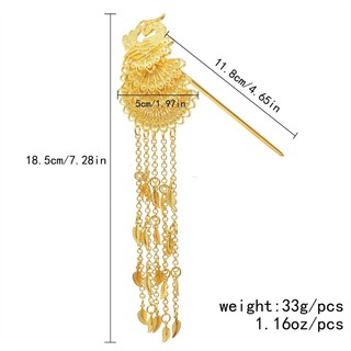 Vipdeal1 Trâm Cài Tóc Tua Rua Màu Vàng Đồng Truyền Thống Thái Lan Trung Quốc Cho Tóc Đuôi Ngựa Thái Lan
