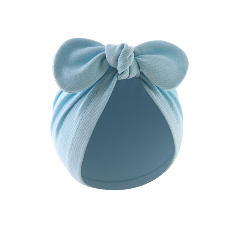 Fl Mũ Bé Màu Trơn Muslin Mũ Mềm Mại Thoáng Khí Mũ Turban 0-12M Trẻ Sơ Sinh Headwrap